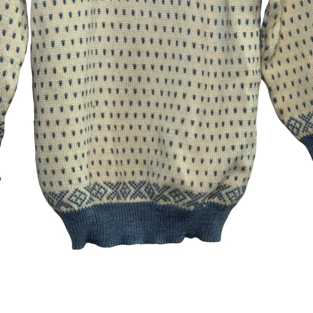 Dale of Norway Pure Wool Nordic Pewter Clasp Fair Isle Cardigan Sweater M/50